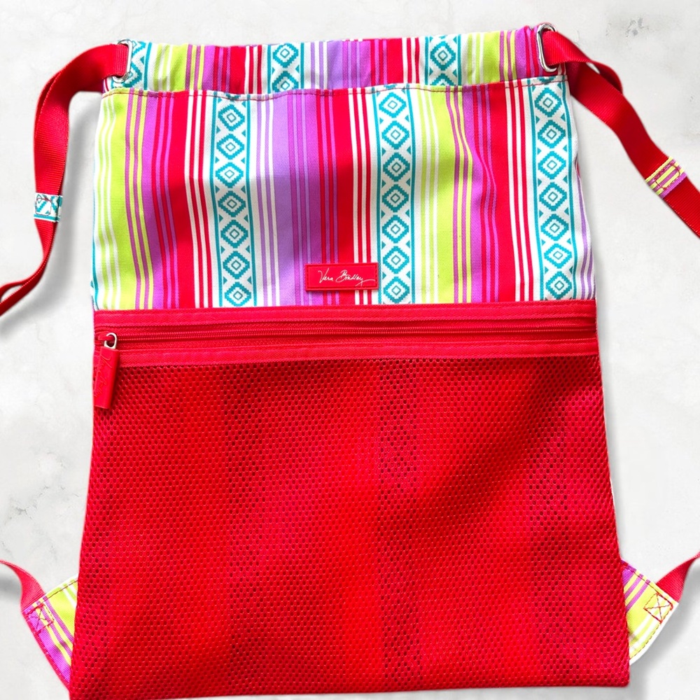 Vera Bradley Lighten Up Backsack Serape Paradise Backpack Cinch Bag